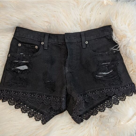 Carmar Denim Black distressed Shorts size 25 - Picture 1 of 7